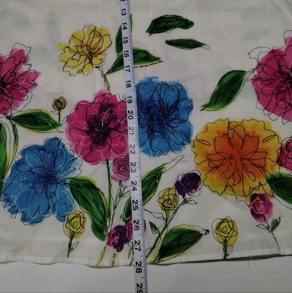 Carole Little Floral A-Line Skirt with Multicolor Design - Picture 3 of 6